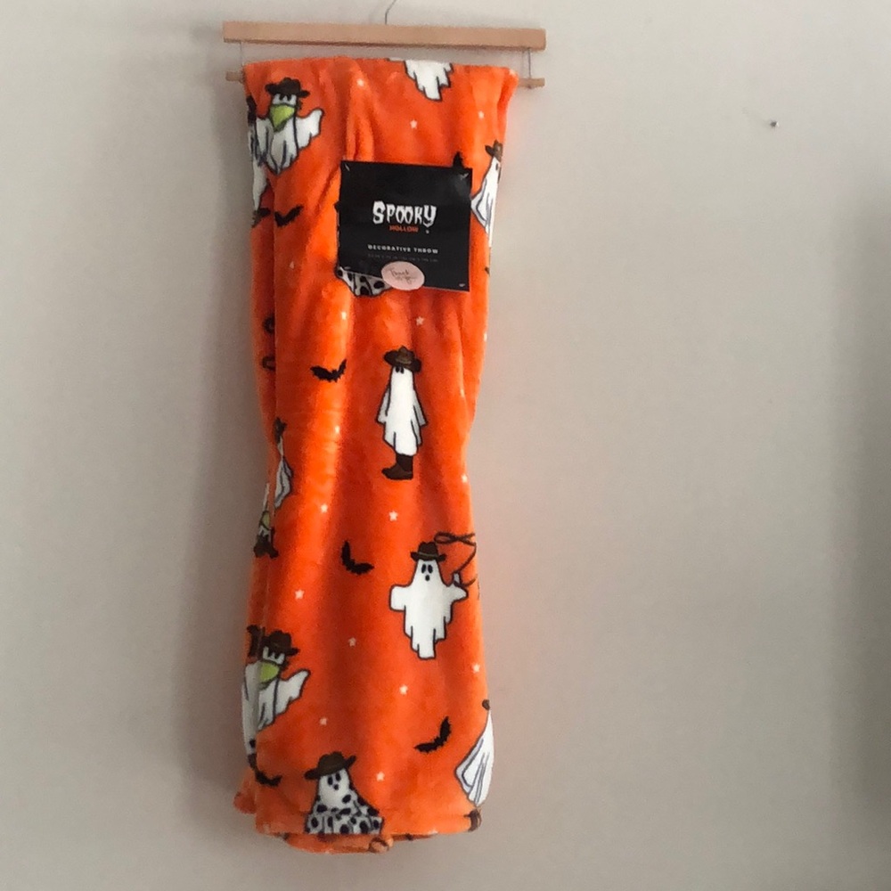 Halloween Western Cowboy Ghost Throw Blanket
